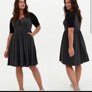 Torrid Super Soft Henley Raglan Sleeve Skater Dress size 2X